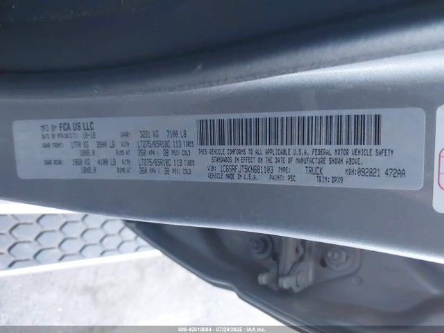 RAM 1500 2019 1C6SRFJT5KN681103 Image 9