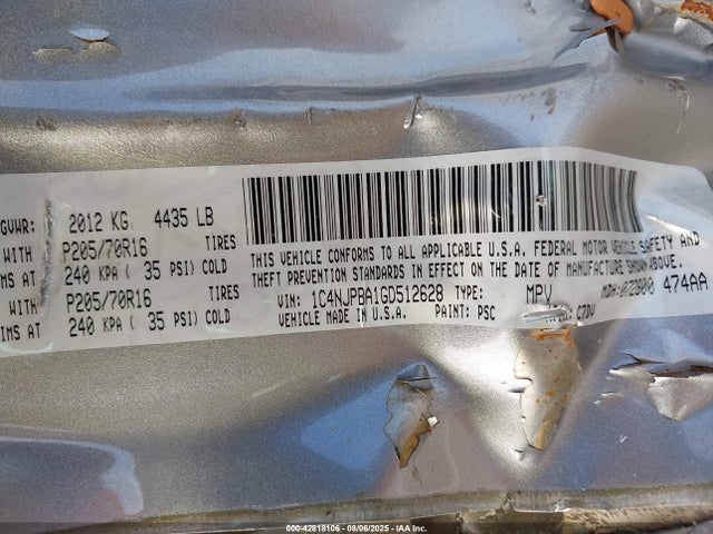 1C4NJPBA1GD512628 Jeep Patriot