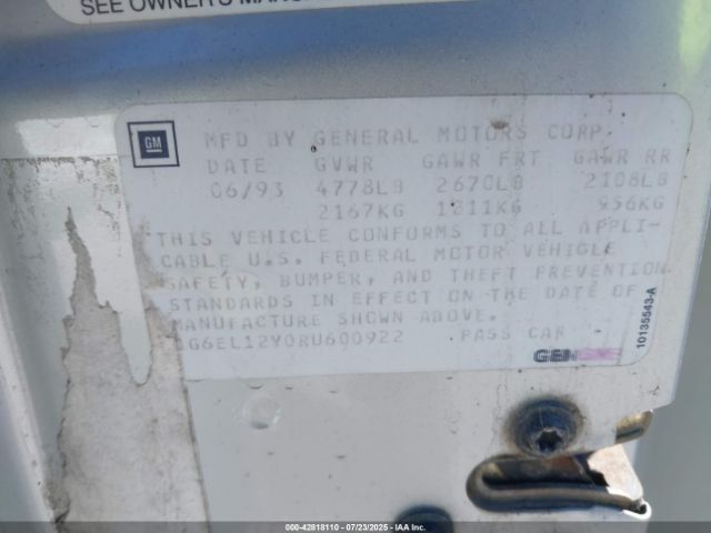 1994 CADILLAC ELDORADO 1G6EL12Y0RU600922 Photo 8