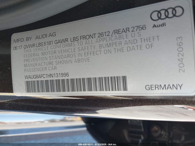 2017 AUDI A6 WAUG8AFC1HN131996 Photo 8