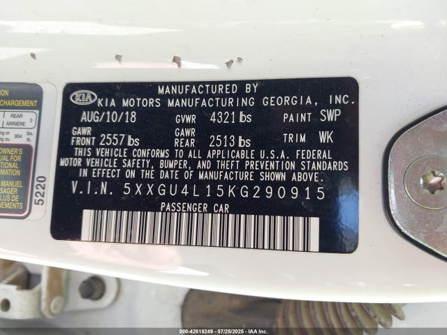 5XXGU4L15KG290915 KIA t-gdi