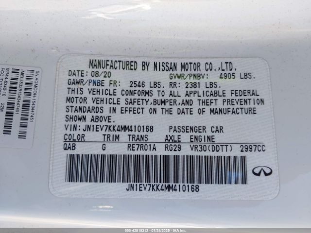 2021 INFINITI Q60 JN1EV7KK4MM410168 Photo 8