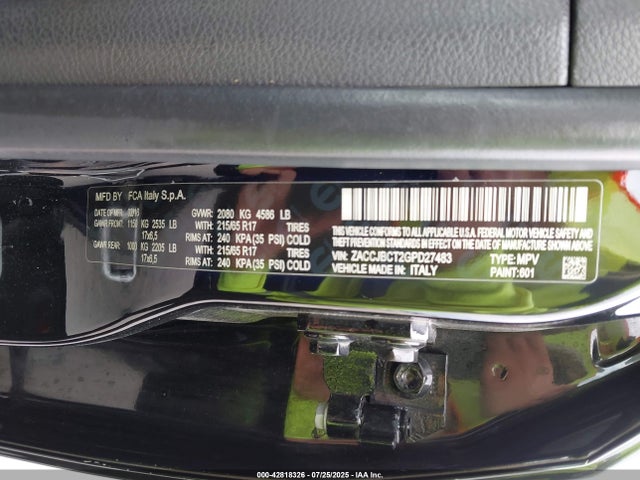 Jeep Renegade 2016 ZACCJBCT2GPD27483 Image 9