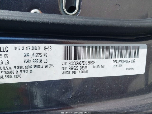 2C3CCAAG7EH108337 Chrysler 2014