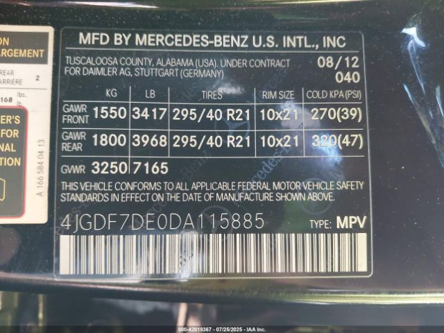 2013 MERCEDES-BENZ GL 550 4JGDF7DE0DA115885 Photo 8