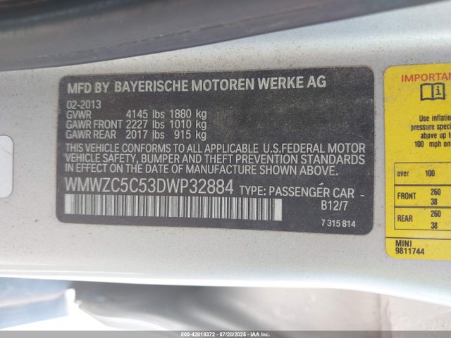 2013 MINI COUNTRYMAN WMWZC5C53DWP32884 Photo 8