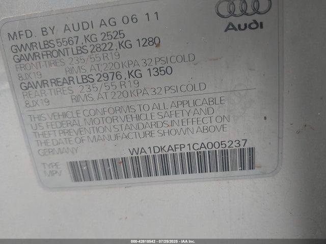 2012 AUDI Q5 WA1DKAFP1CA005237 Photo 8