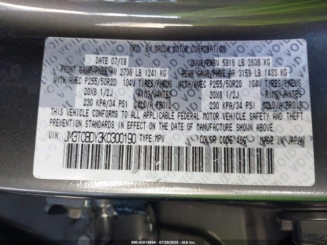 Mazda py turbo 2019 JM3TCBDY3K0300190 Image 9