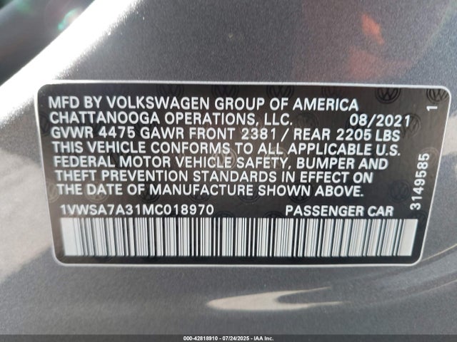 Volkswagen 2021 2021 1VWSA7A31MC018970 Image 9