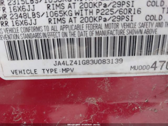 2003 MITSUBISHI OUTLANDER JA4LZ41G83U083139 Photo 8