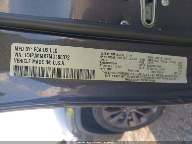 2021 JEEP CHEROKEE 1C4PJMMX7MD190372 Photo 8