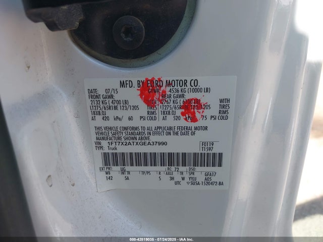 Ford F-250 2016 1FT7X2ATXGEA37990 Image 9