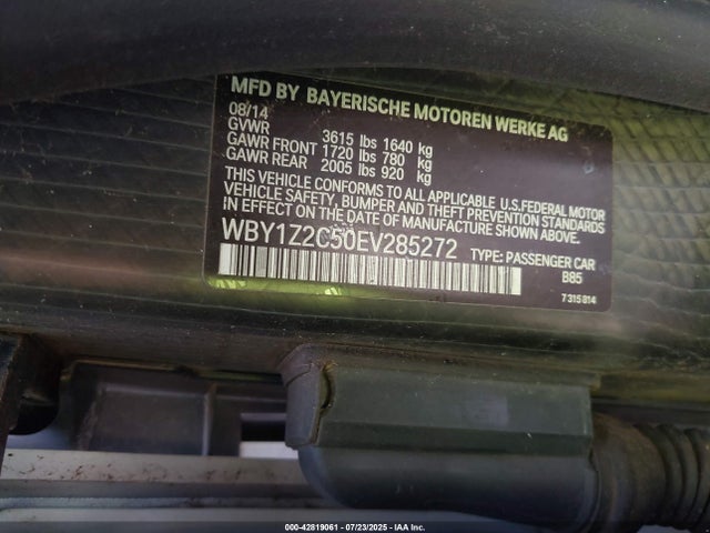 BMW 2014 2014 WBY1Z2C50EV285272 Image 9