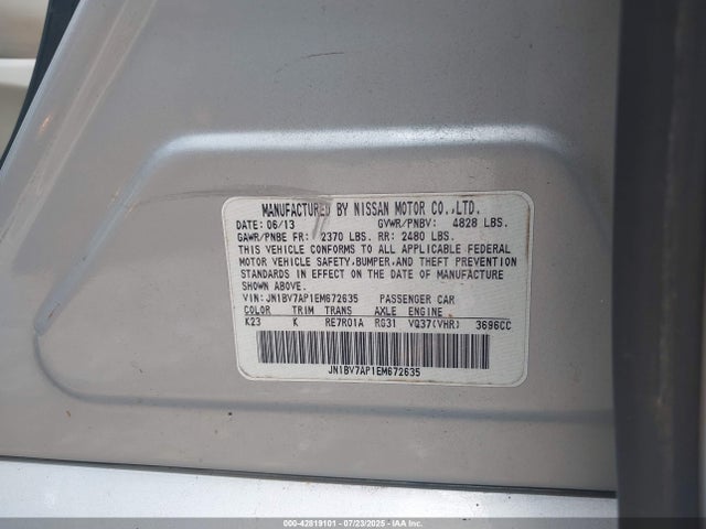 JN1BV7AP1EM672635 Infiniti Q50