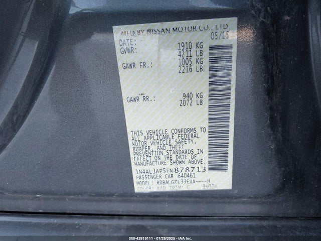 1N4AL3AP5FN878713 Nissan 2015