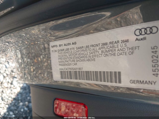 2025 AUDI S5 SPORTBACK WAUC4CF50SA011807 Photo 8