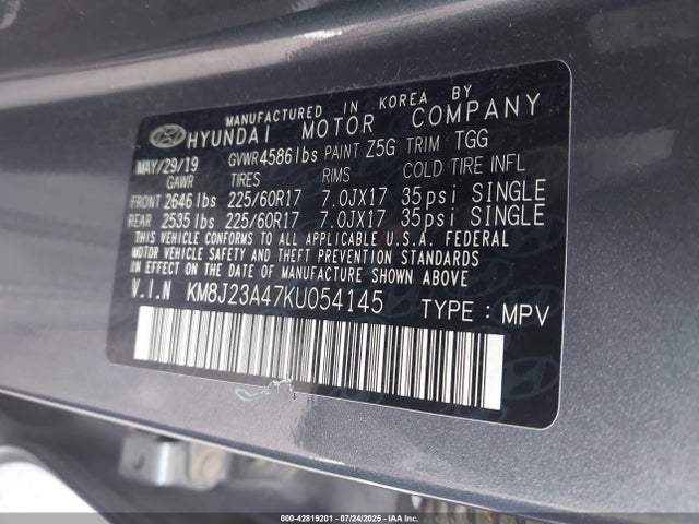 KM8J23A47KU054145 Hyundai gdi nu