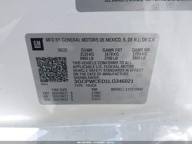 3GCPWCED1LG346021 Chevrolet l84 - di, dfm, alum, gen 5, var 2