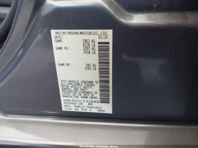 1N4BL4CV7LC231646 Nissan 2020