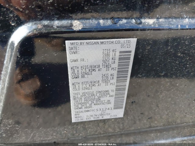 5N1AL0MM7FC531241 Infiniti QX60