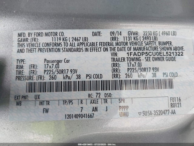 Ford atk ivct hev 2014 1FADP5CU0EL521322 Image 9