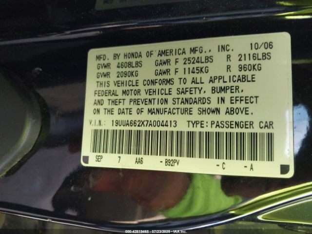 2007 ACURA TL 19UUA662X7A004413 Photo 8