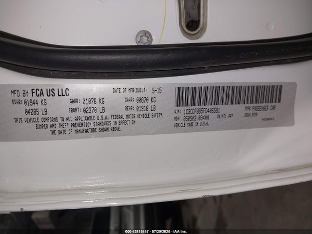Dodge 2015 2015 1C3CDFBB5FD406591 Image 9