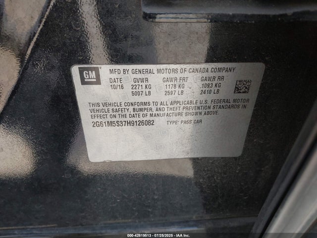 2017 CADILLAC XTS 2G61M5S37H9126082 Photo 8