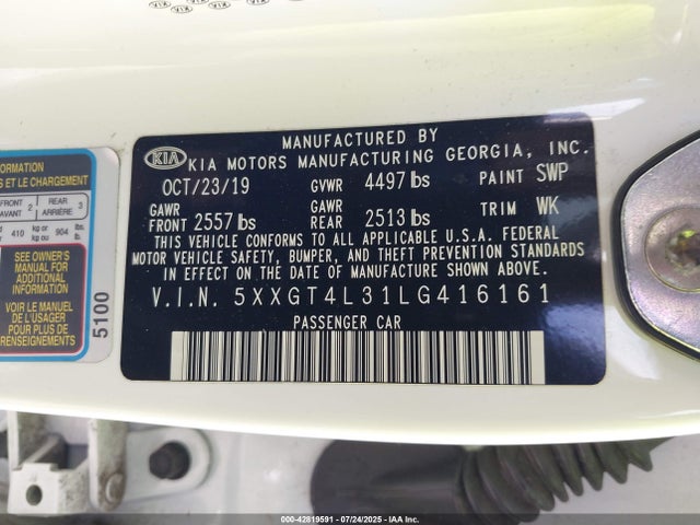 5XXGT4L31LG416161 KIA gdi