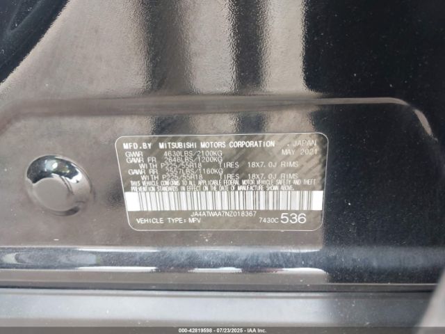 2022 MITSUBISHI ECLIPSE CROSS JA4ATWAA7NZ018367 Photo 8