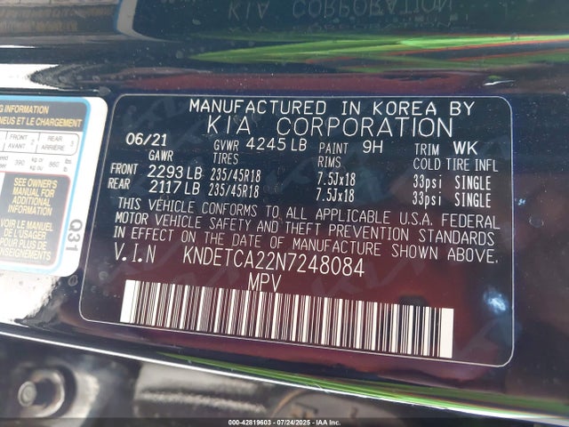 KIA gamma, t-gdi 2022 KNDETCA22N7248084 Image 9