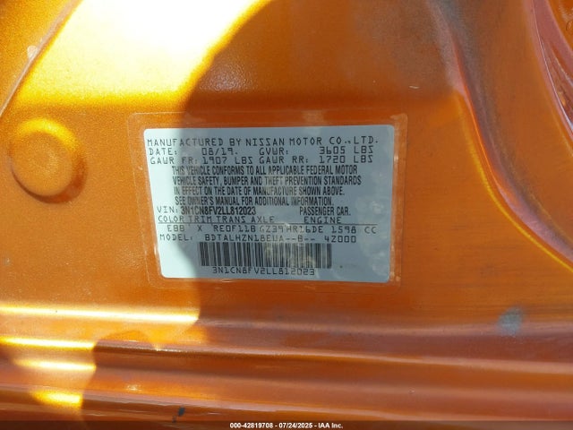 Nissan Versa 2020 3N1CN8FV2LL812023 Image 9
