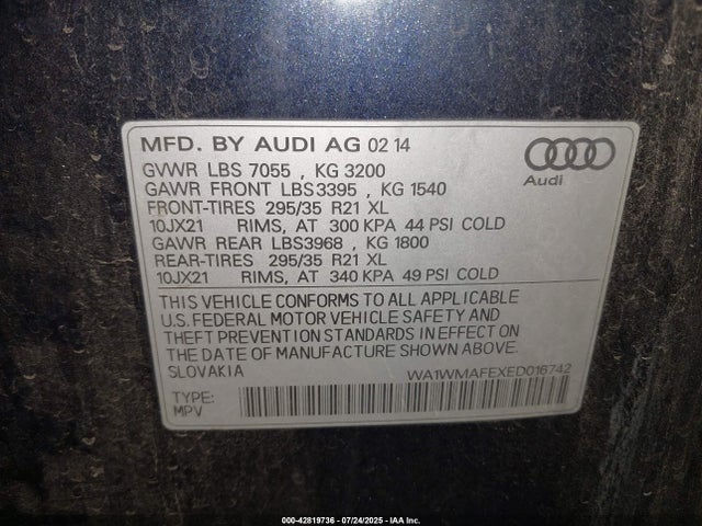 2014 AUDI Q7 WA1WMAFEXED016742 Photo 8