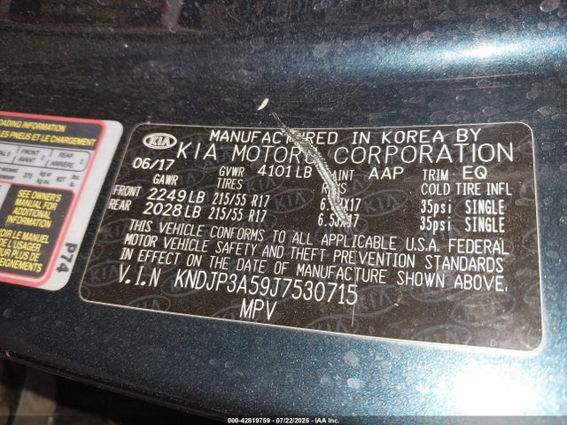KIA g 2018 KNDJP3A59J7530715 Image 9
