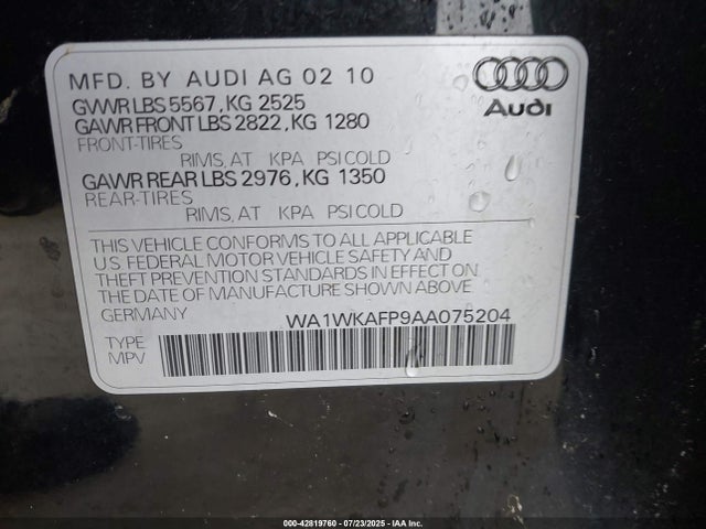 2010 AUDI Q5 WA1WKAFP9AA075204 Photo 8