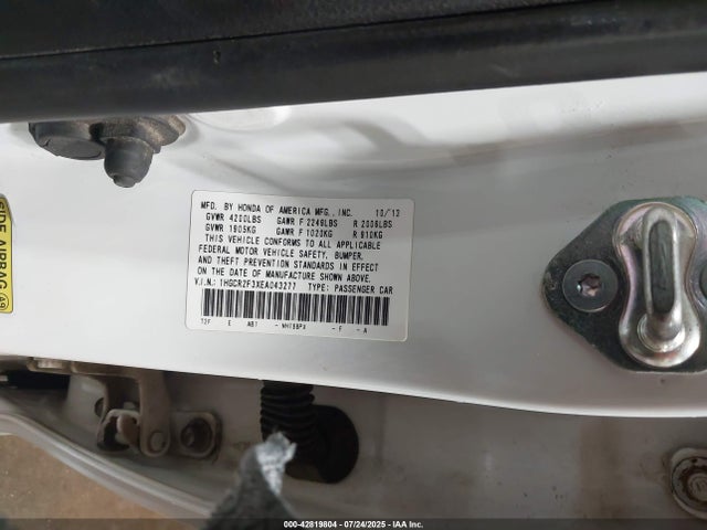 Honda k24w1 2014 1HGCR2F3XEA043277 Image 9
