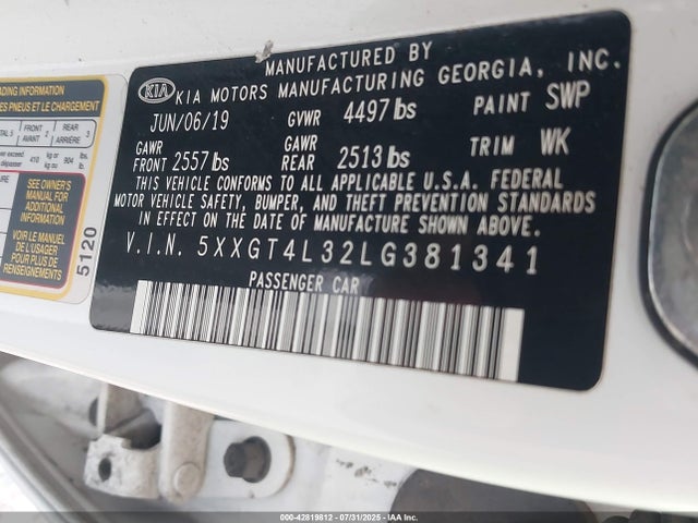 5XXGT4L32LG381341 KIA gdi