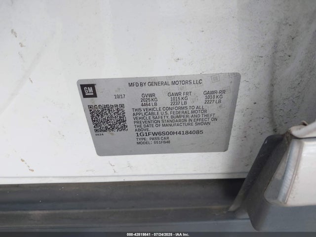 1G1FW6S00H4184085 Chevrolet 2017