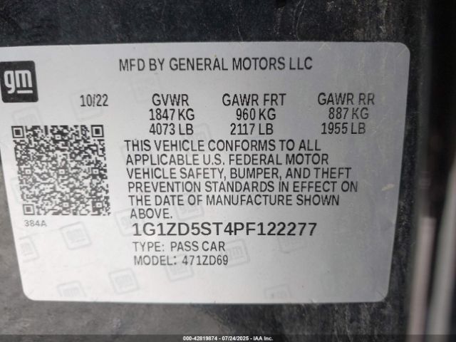 2023 CHEVROLET MALIBU 1G1ZD5ST4PF122277 Photo 8