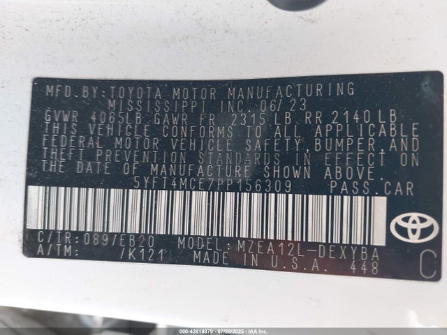 Toyota m20a-fks 2023 5YFT4MCE7PP156309 Image 9