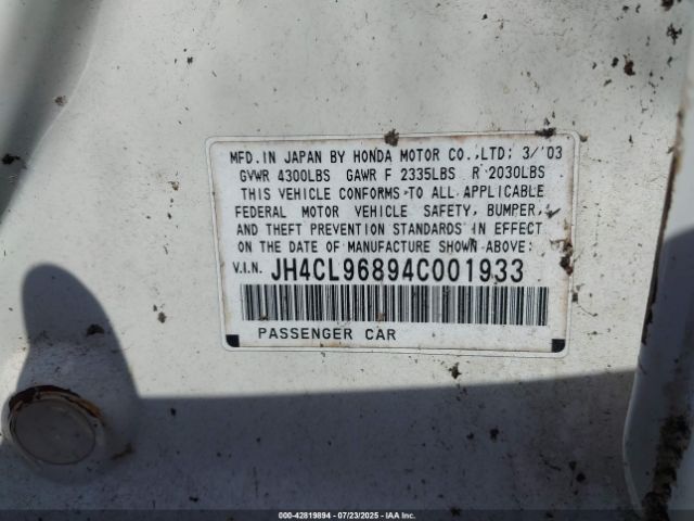 2004 ACURA TSX JH4CL96894C001933 Photo 8