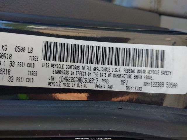 2011 DODGE DURANGO 1D4RE2GG8BC616217 Photo 8