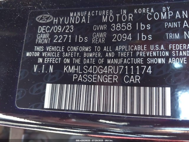 KMHLS4DG4RU711174 Hyundai mpi nu pe