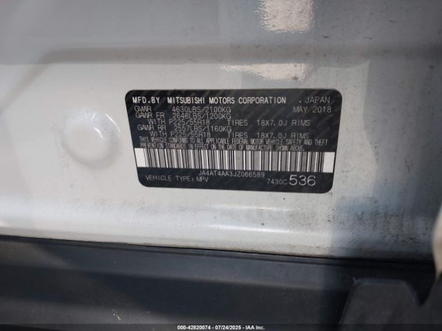 2018 MITSUBISHI ECLIPSE CROSS JA4AT4AA3JZ066589 Photo 8