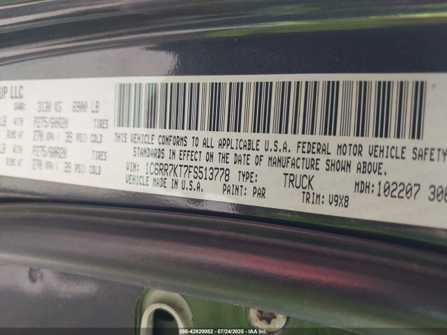 RAM 2015 2015 1C6RR7KT7FS513778 Image 9