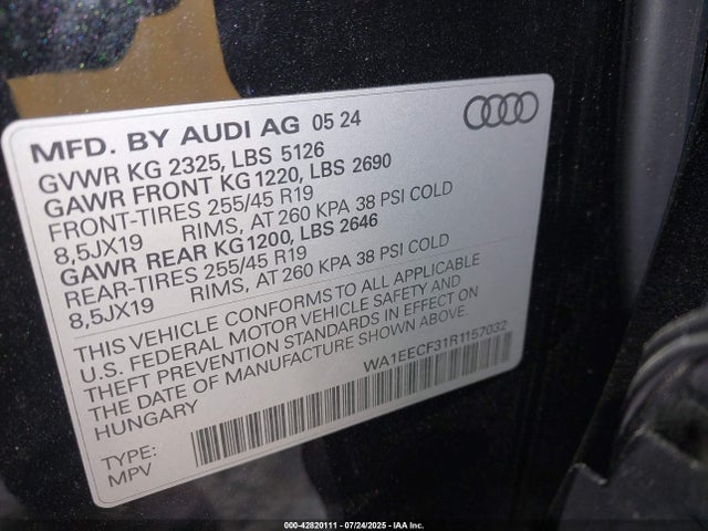 2024 AUDI Q3 WA1EECF31R1157032 Photo 8