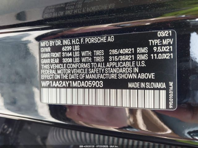 2021 PORSCHE CAYENNE WP1AA2AY1MDA05903 Photo 8