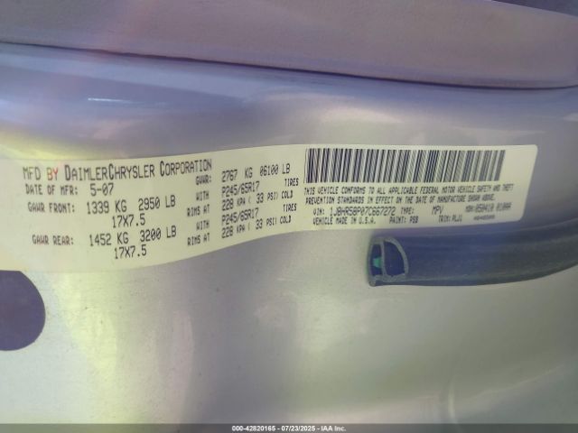 2007 JEEP GRAND CHEROKEE 1J8HR58P07C667272 Photo 8