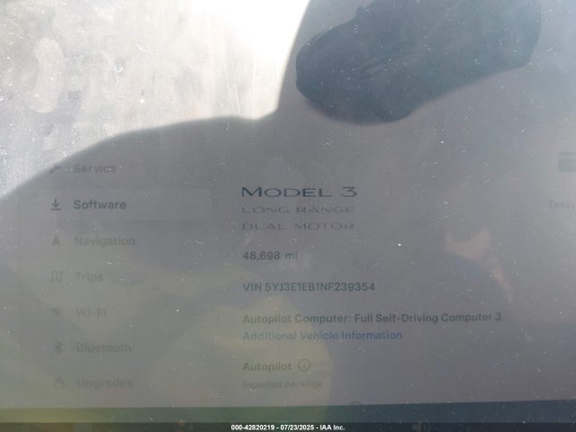 2022 TESLA MODEL 3 5YJ3E1EB1NF239354 Photo 6