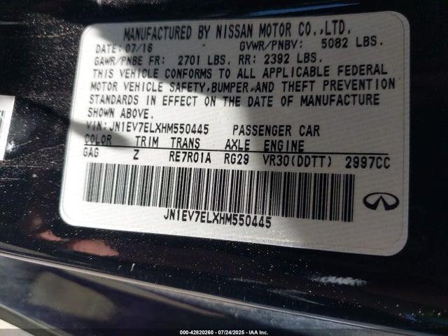 Infiniti Q60 2017 JN1EV7ELXHM550445 Image 9